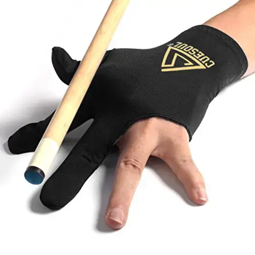 CUESOUL 10pcs / Set Gants de billard à 3 doigts Gants de queue de billard