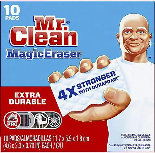Mr. Clean Magic Eraser Extra Durable, nettoyant pour salle de bain, douche et four, tampons de nettoyage avec Durafoam, 10 unités
